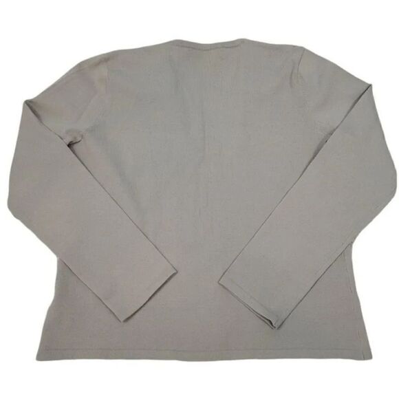 Vintage Jones New York 2 PC Beaded Sweater Cardigan Twinset in Gray Size Small - Picture 4 of 12